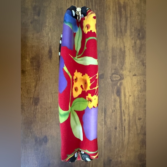 Carolina Herrera Multicolor Floral Cosmetics Bag Makeup Like New Polka Dots Gold - Picture 4 of 12